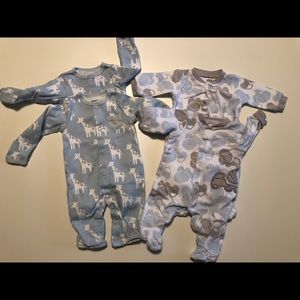 Twin Boy NB Light Blue Outfit Sets